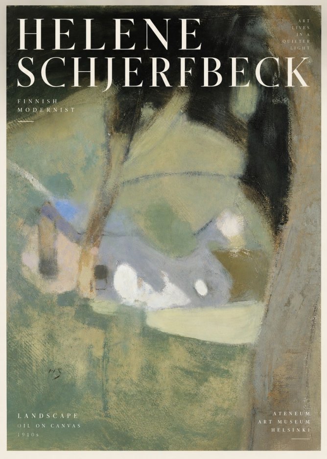 Helene Schjerfbeck Landscape with Houses No5 - Plakat