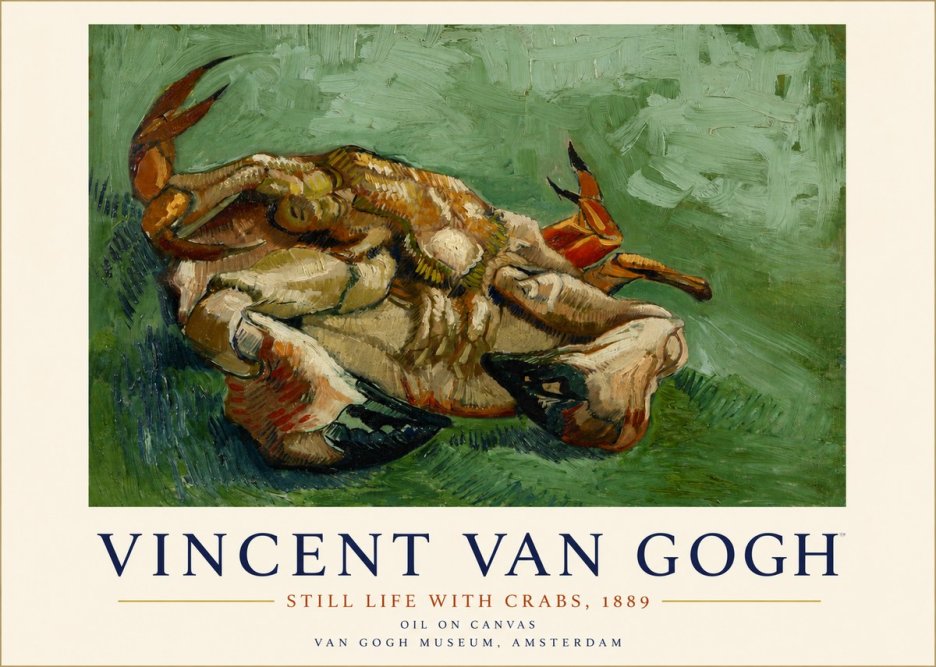 Van Gogh Still Life with Crabs No3 - Plakat