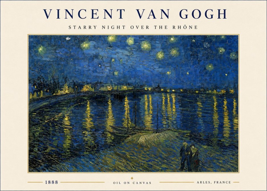 Van Gogh Starry Night over the Rhône No3 - Plakat