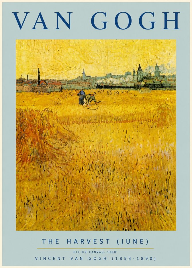 Van Gogh The Harvest (June) No5 - Plakat