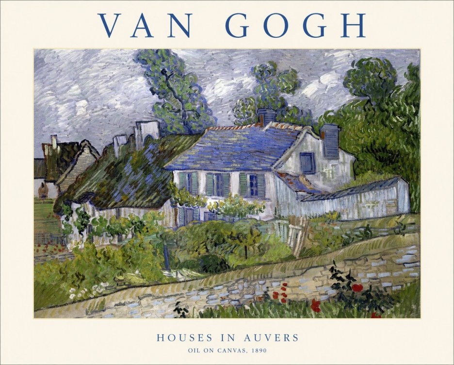 Van Gogh Houses in Auvers No1 - Plakat