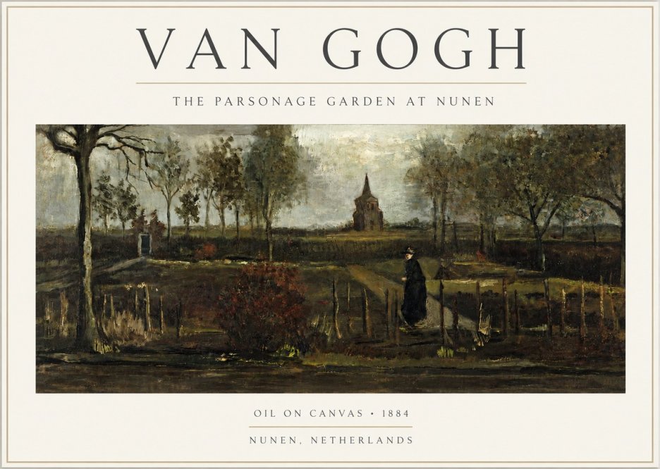 Van Gogh The Parsonage Garden at Nunen No3 - Plakat