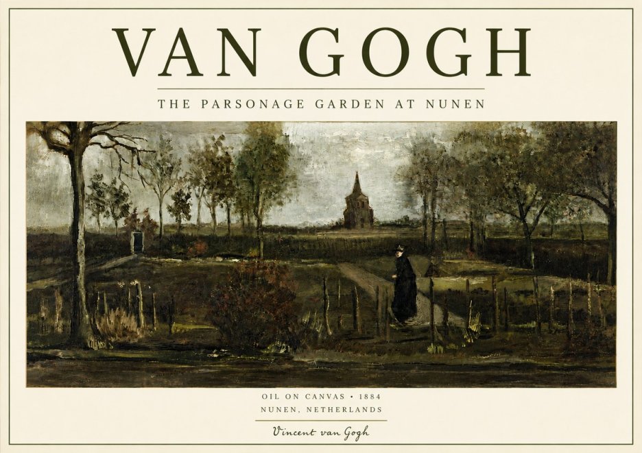 Van Gogh The Parsonage Garden at Nunen No4 - Plakat