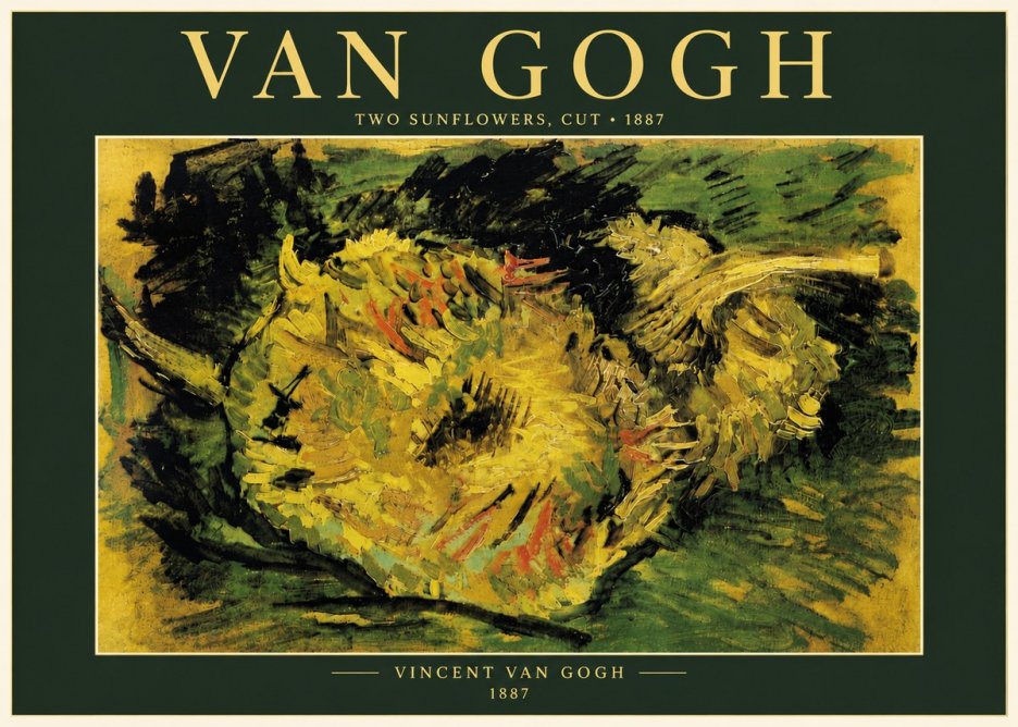 Van Gogh Two Sunflowers, Cut No6 - Plakat