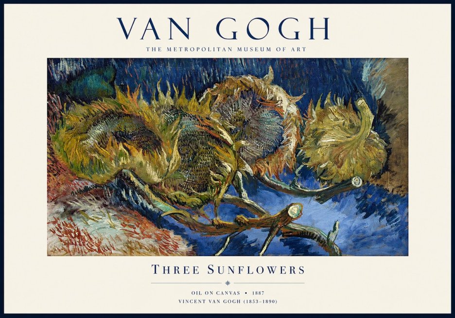 Van Gogh Three Sunflowers No1 - Plakat