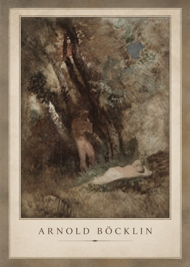 Arnold Böcklin Pan Frightening a Nymph No2 - Plakat