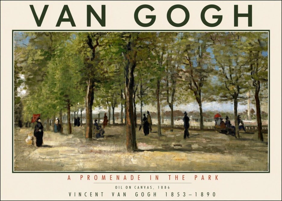 Van Gogh A Promenade in the Park No4 - Plakat