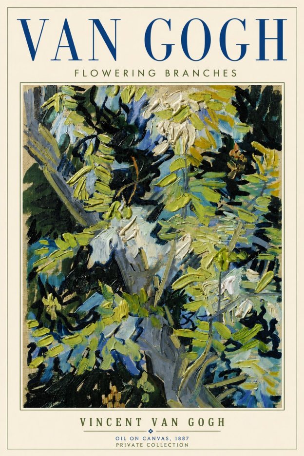 Van Gogh Flowering Branches No4 - Plakat