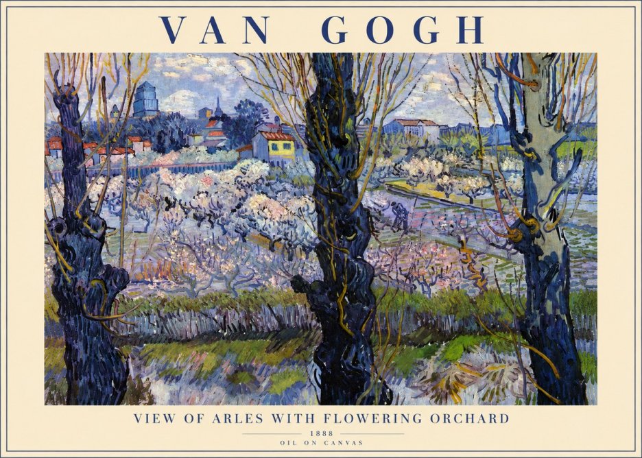Van Gogh View of Arles with Flowering Orchard No3 - Plakat