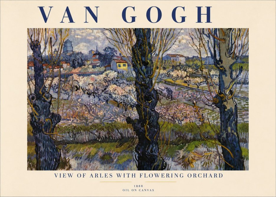 Van Gogh View of Arles with Flowering Orchard No4 - Plakat
