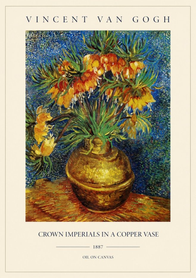 Van Gogh Crown Imperials in a Copper Vase No1 - Plakat