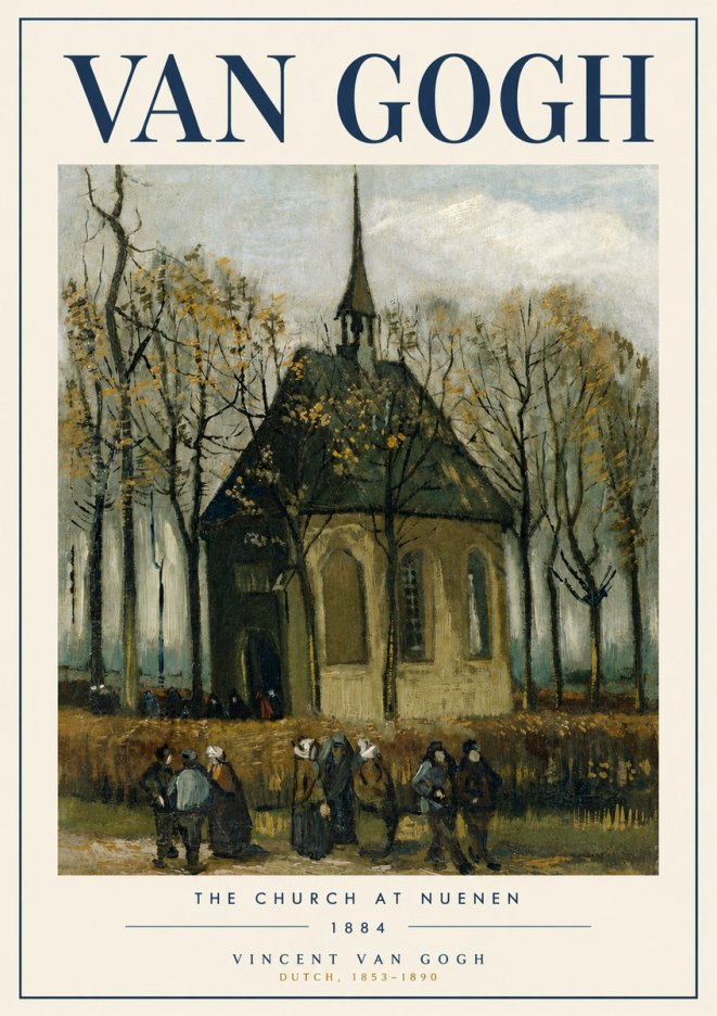 Van Gogh The Church at Nuenen No5 - Plakat