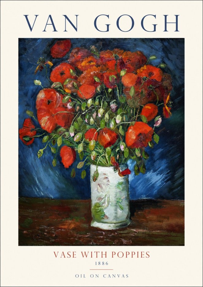 Van Gogh Vase with Poppies No1 - Plakat