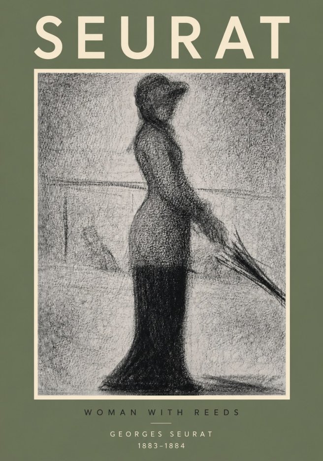 Seurat Woman with Reeds No2 - Plakat