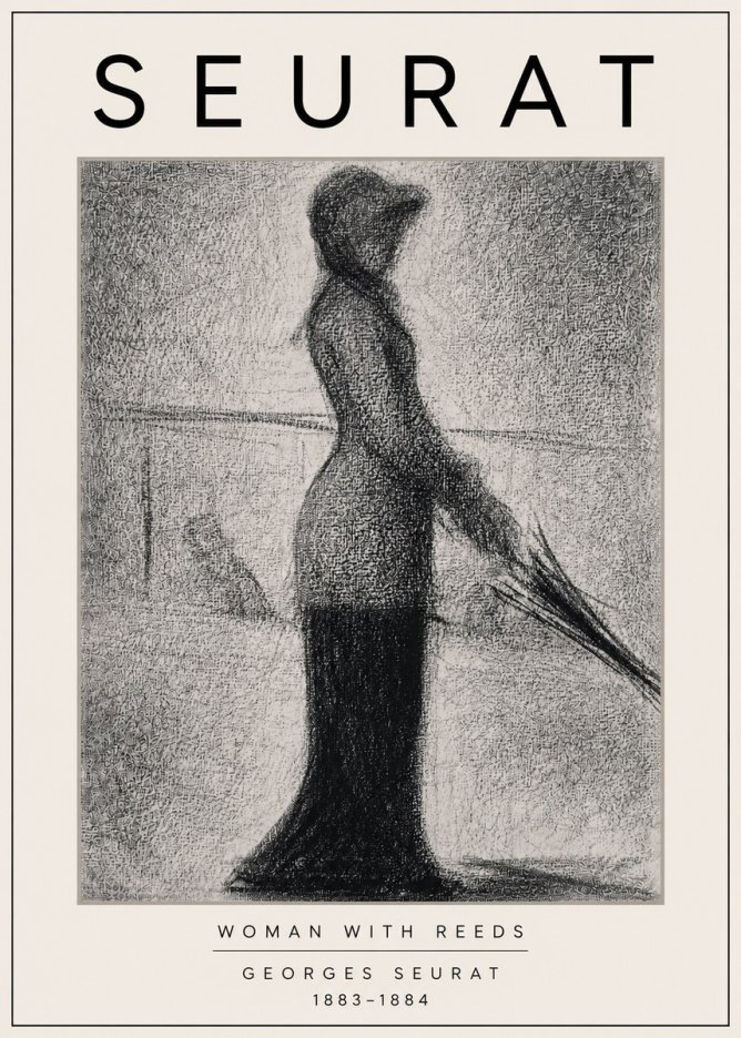 Seurat Woman with Reeds No3 - Plakat