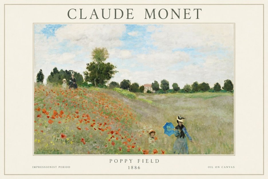Monet Poppy Field No1 - Plakat