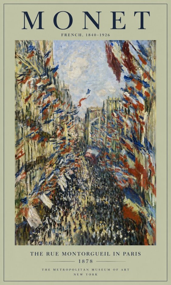 Monet The Rue Montorgueil in Paris No4 - Plakat