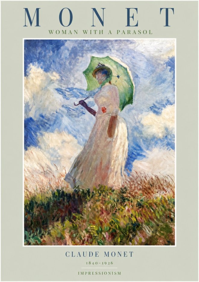 Monet Woman with a Parasol No4 - Plakat