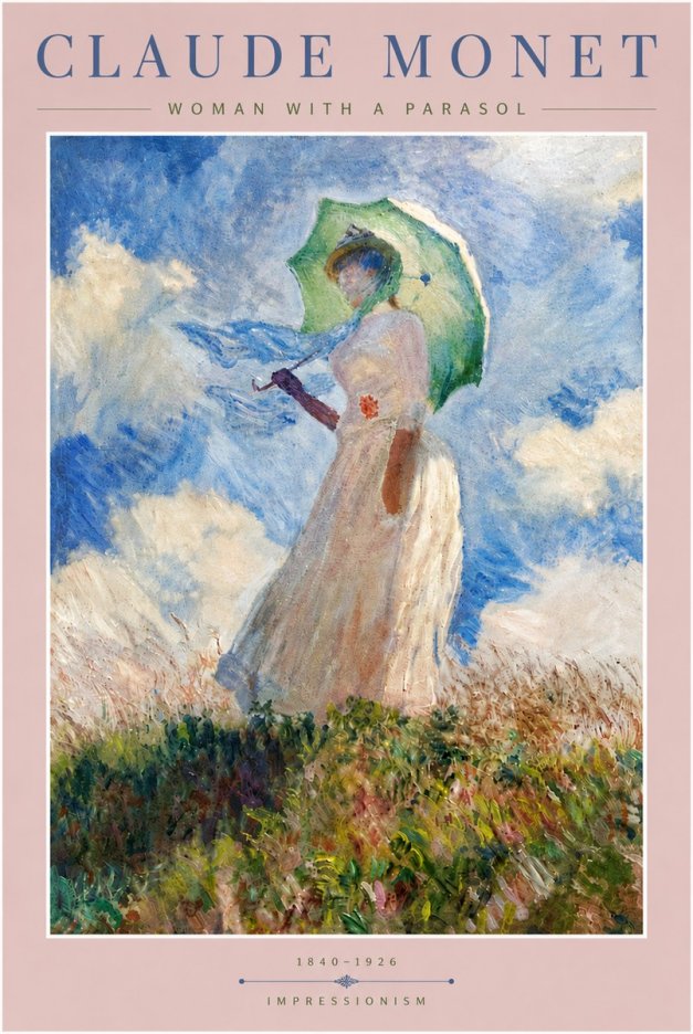 Monet Woman with a Parasol No5 - Plakat