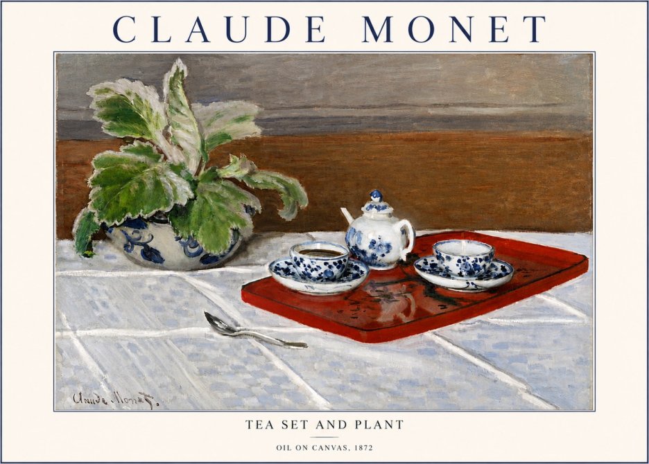 Monet Tea Set and Plant No4 - Plakat