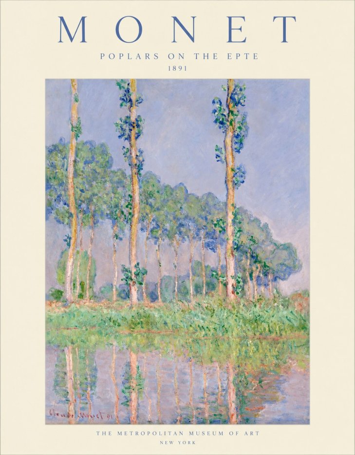 Monet Poplars on the Epte No1 - Plakat