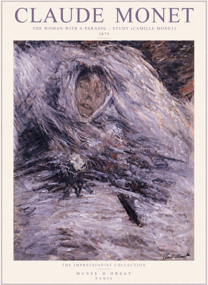 Monet The Woman with a Parasol - Study (Camille Monet) No6 - Plakat