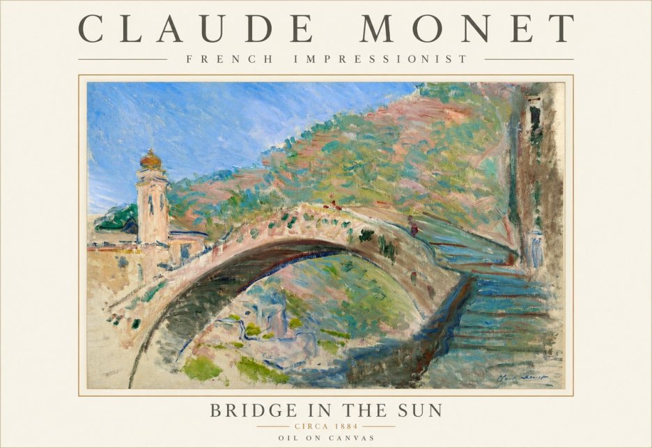 Monet Bridge in the Sun No3 - Plakat