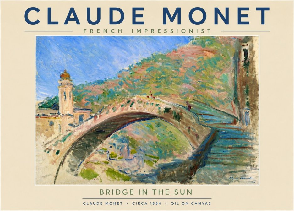 Monet Bridge in the Sun No4 - Plakat