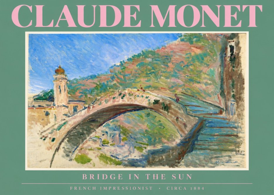 Monet Bridge in the Sun No5 - Plakat