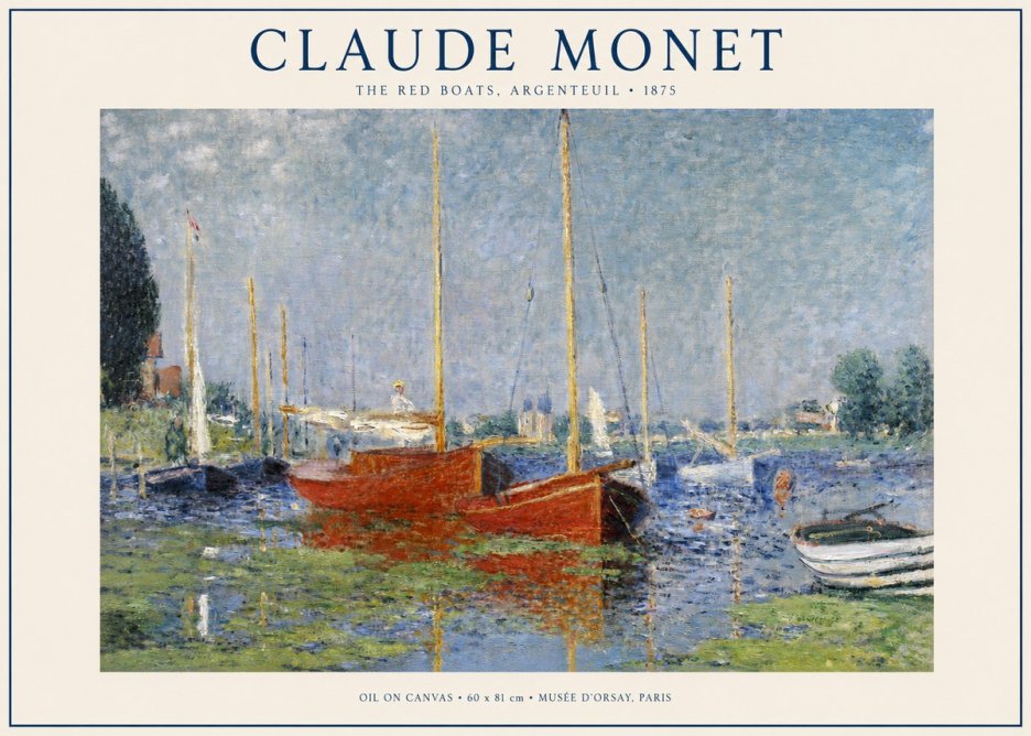 Monet The Red Boats, Argenteuil No1 - Plakat