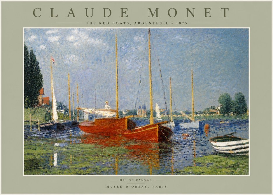 Monet The Red Boats, Argenteuil No6 - Plakat