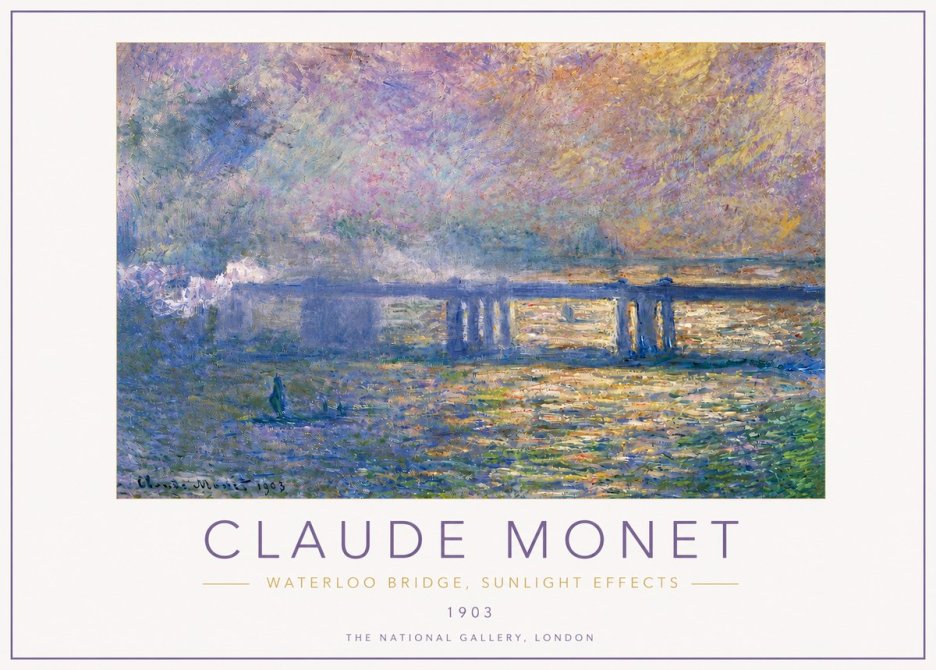 Monet Waterloo Bridge, Sunlight Effects No4 - Plakat