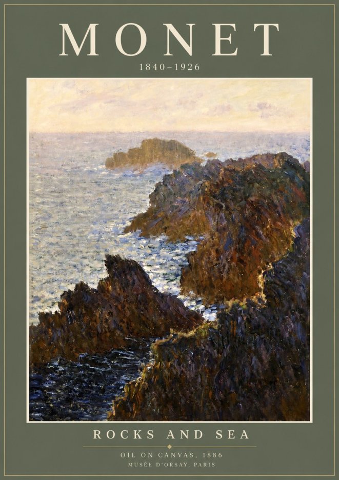Monet Rocks and Sea No2 - Plakat