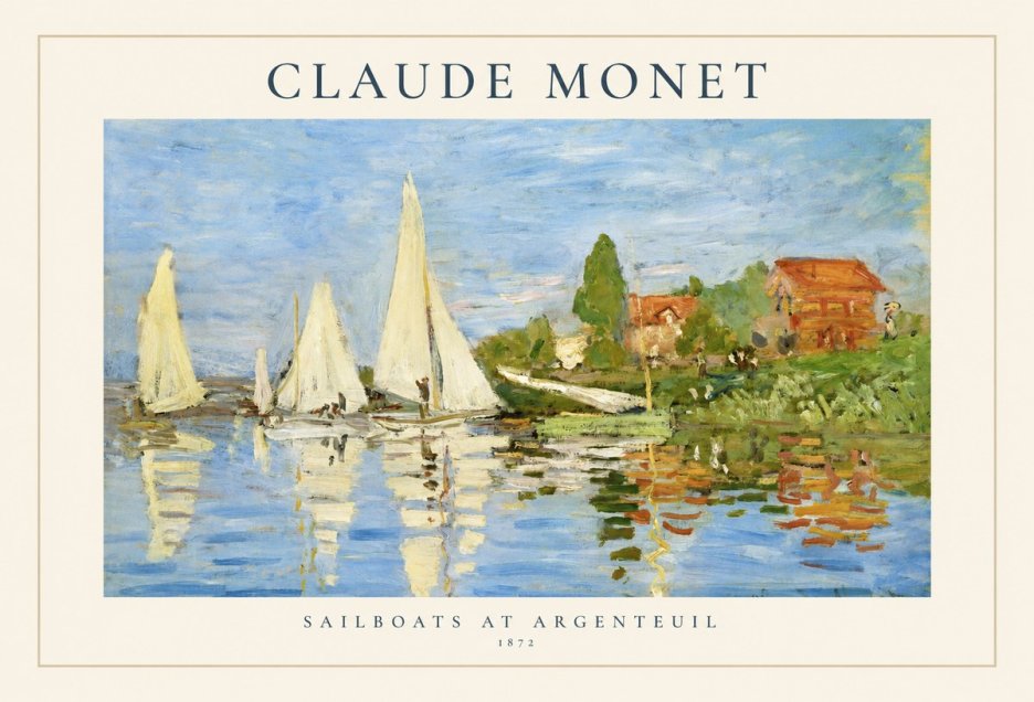 Monet Sailboats at Argenteuil No1 - Plakat