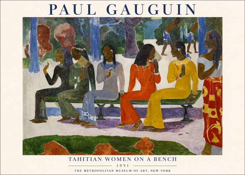 Paul Gauguin Tahitian Women on a Bench No1 - Plakat