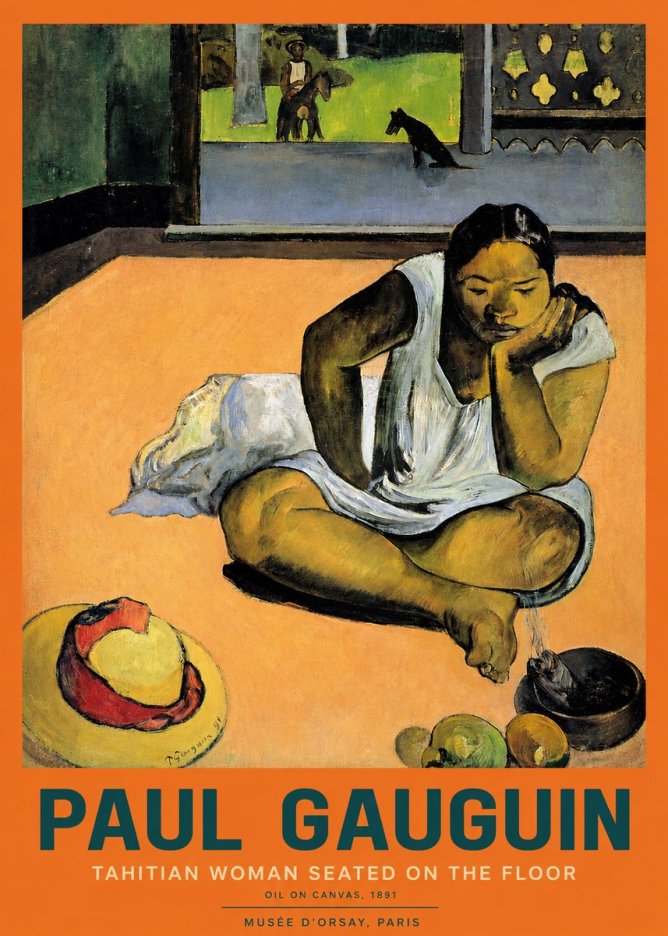 Paul Gauguin Tahitian Woman Seated on the Floor No2 - Plakat