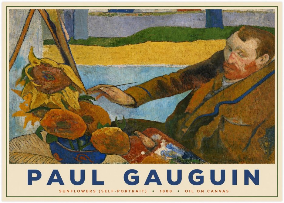 Paul Gauguin The Artist and His Sunflowers No5 - Plakat