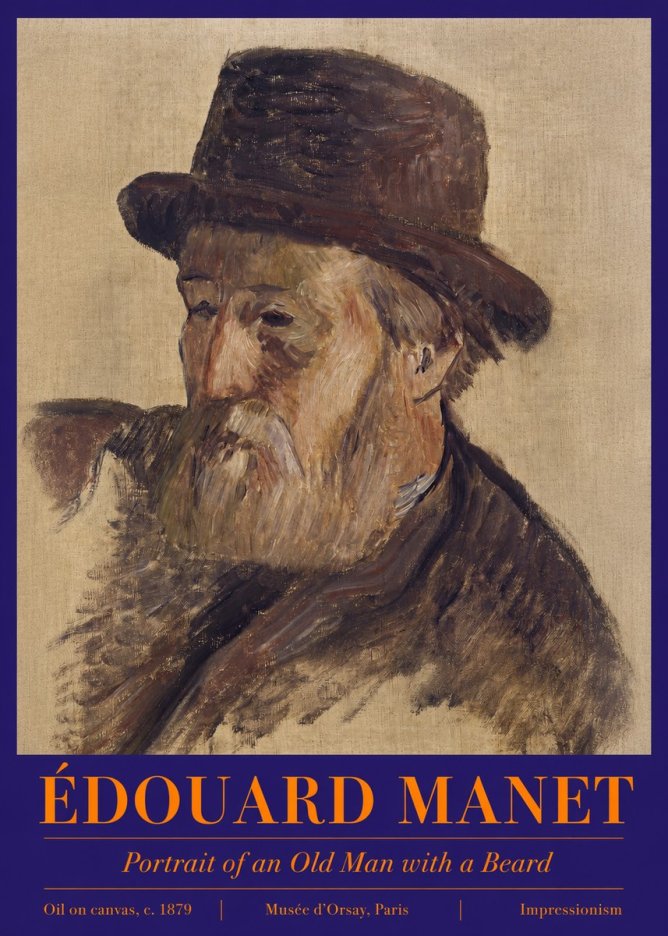Édouard Manet Portrait of an Old Man with a Beard No2 - Plakat
