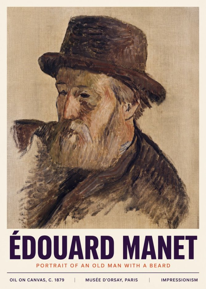 Édouard Manet Portrait of an Old Man with a Beard No4 - Plakat