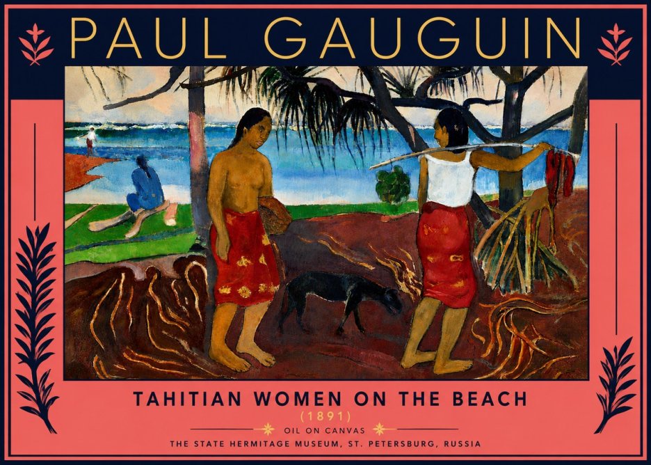 Paul Gauguin Tahitian Women on the Beach (1891) No5 - Plakat