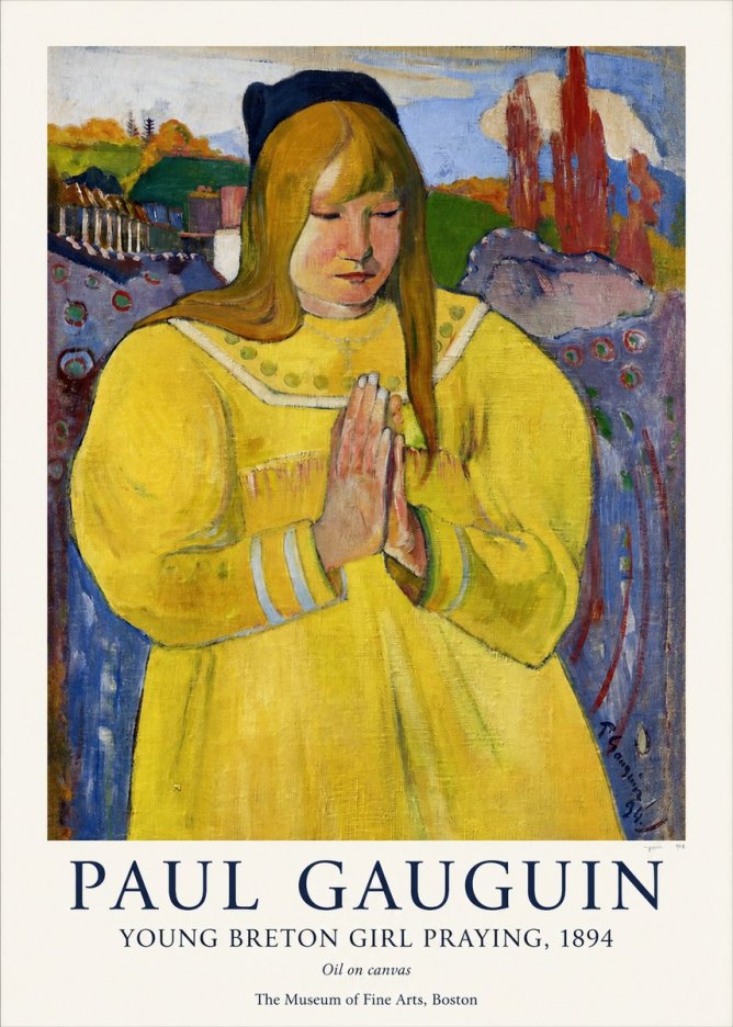 Paul Gauguin Young Breton Girl Praying, 1894 No1 - Plakat