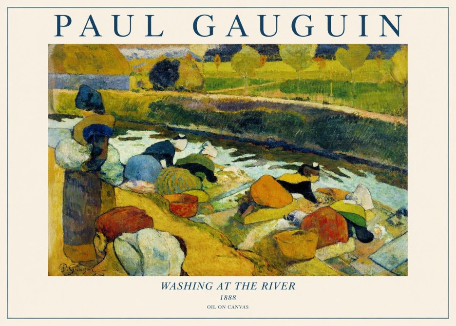 Paul Gauguin Washing at the River No1 - Plakat