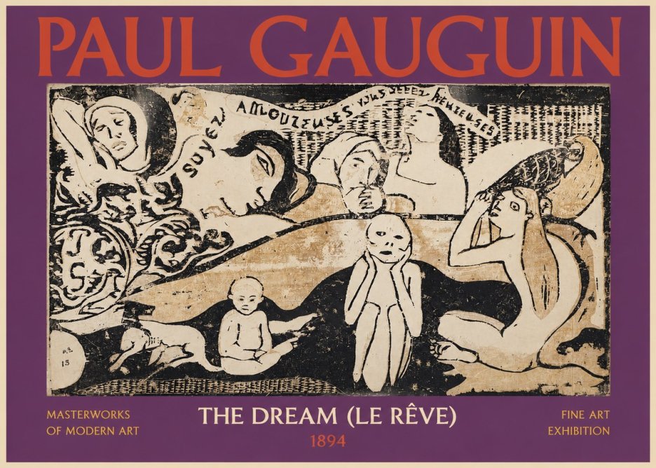 Paul Gauguin The Dream (Le Rêve) No2 - Plakat