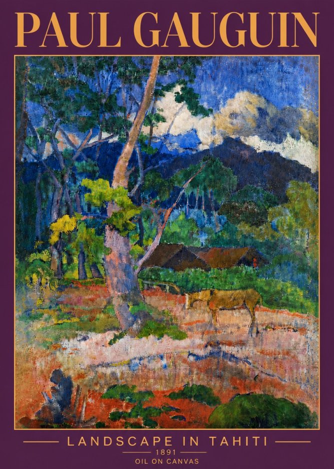 Paul Gauguin Landscape in Tahiti III No6 - Plakat