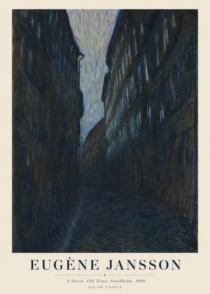 Eugène Jansson A Street. Old Town, Stockholm. 1898 No1 - Plakat