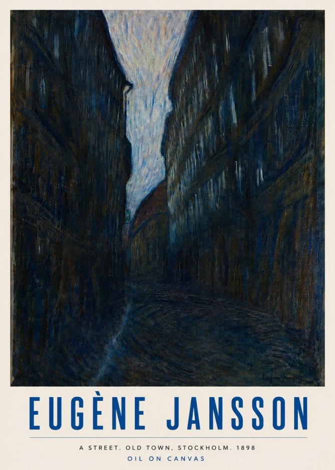 Eugène Jansson A Street. Old Town, Stockholm. 1898 No6 - Plakat