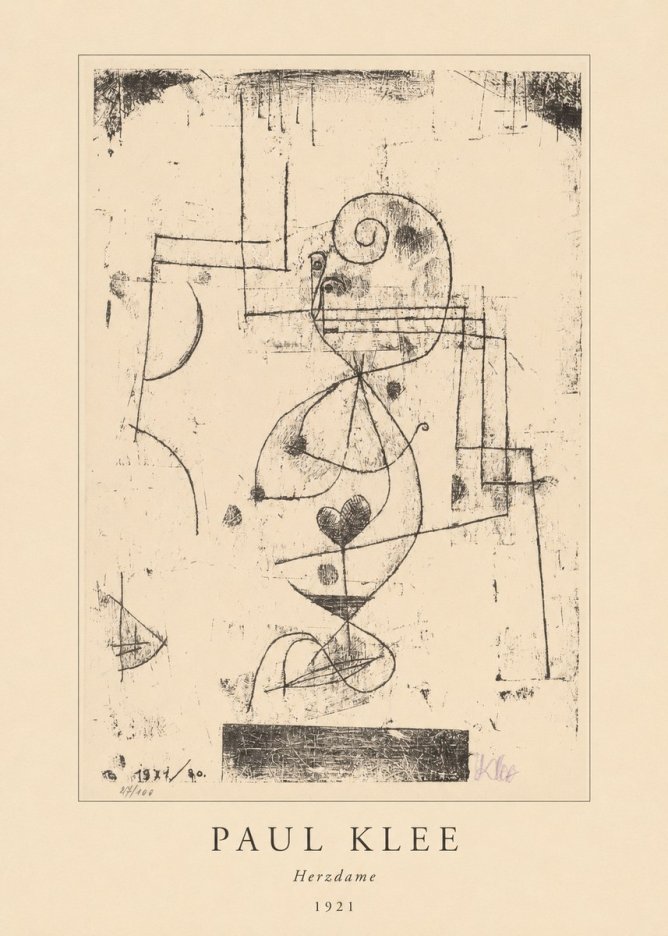 Paul Klee Herzdame No4 - Plakat