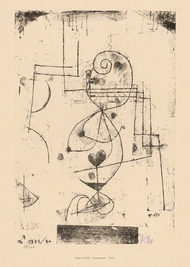 Paul Klee Herzdame No5 - Plakat