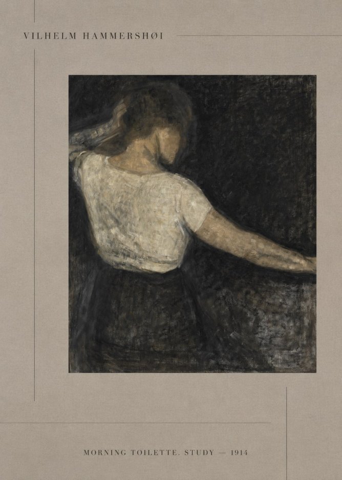 Vilhelm Hammershøi Morning Toilette. Study No4 - Plakat