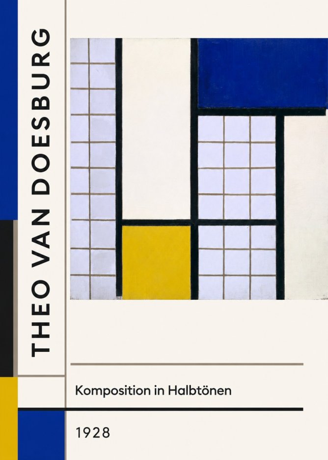 Theo van Doesburg Komposition in Halbtönen No2 - Plakat